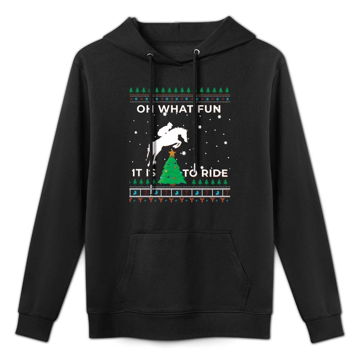 Horse Rider Equestrian Cowboy Ugly Christmas Sweater Jumper Sweatshirt Shrink-Resistant Hoodie