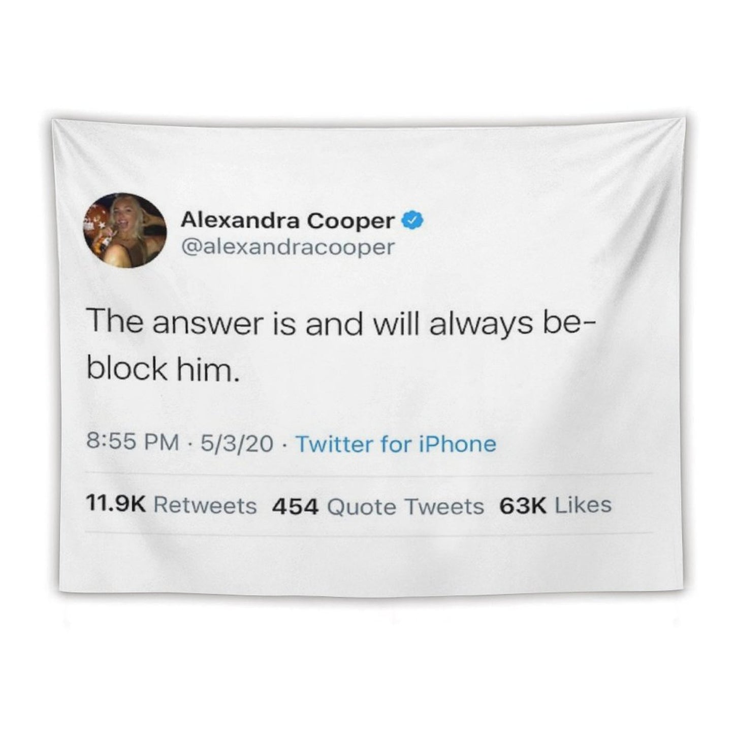 The Answer Will Always Be Block Him Alex Cooper Tweet Call Her Daddy Tapestry
