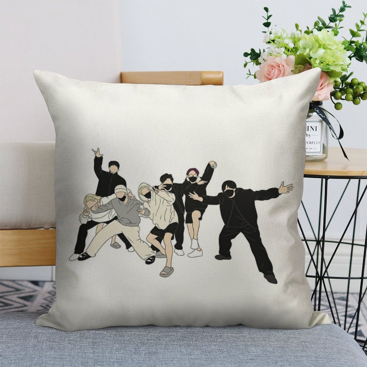 Stray Kids Responsible Kids Linen Throw Pillow Cover