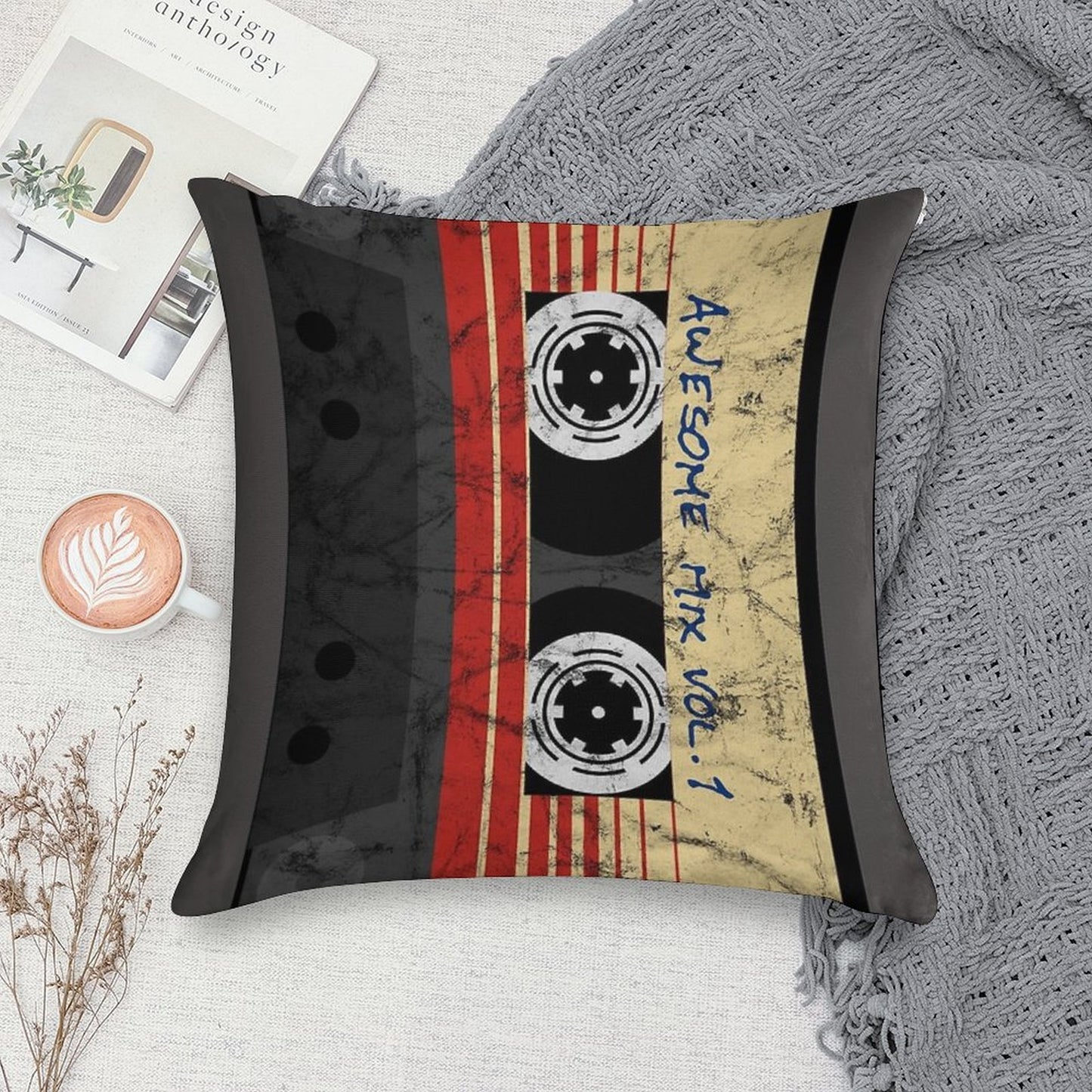 Vintage Awesome Mixtape Vol. 1 Soft Style Accent Throw Pillow