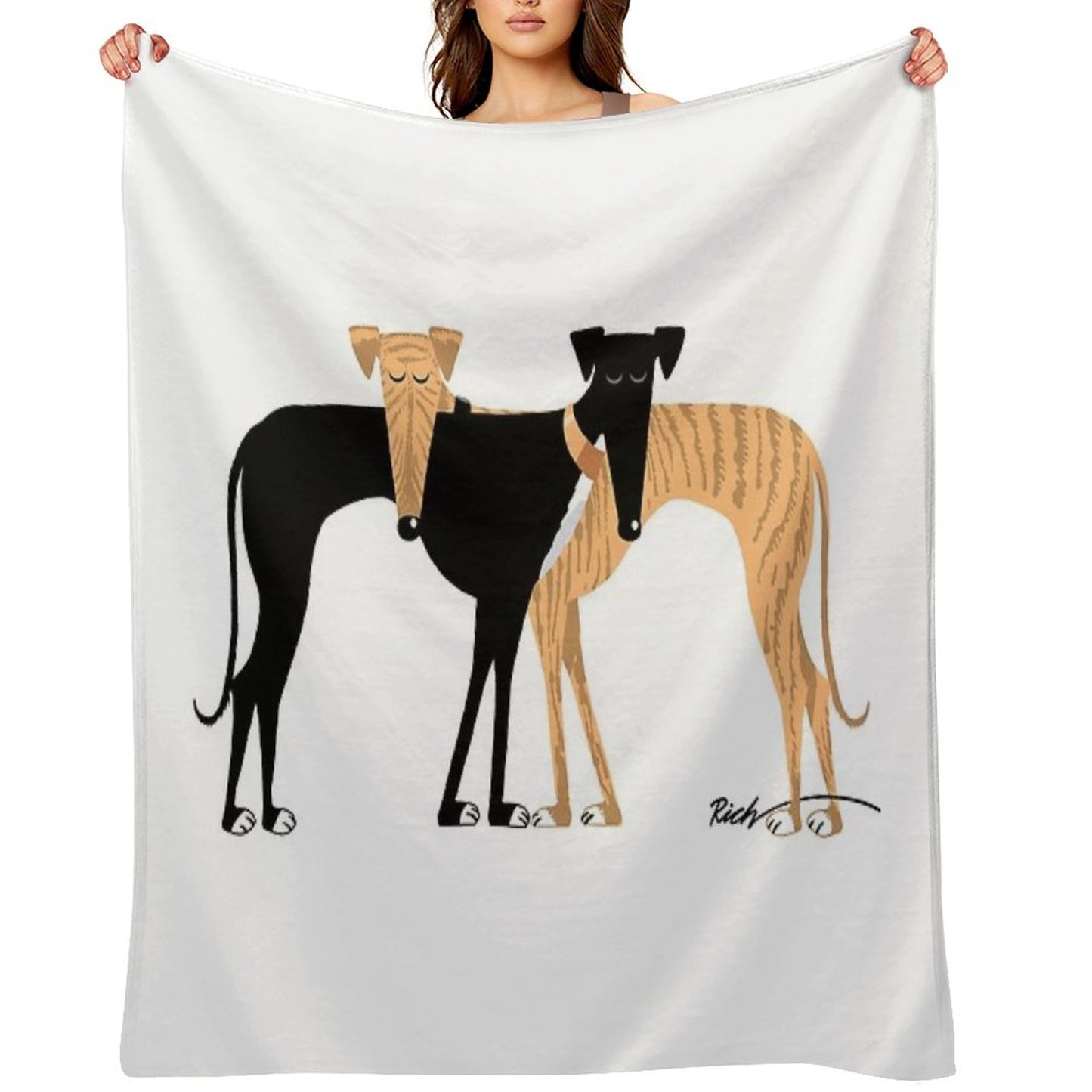 Head Rest Brindle Hound Throw Blanket