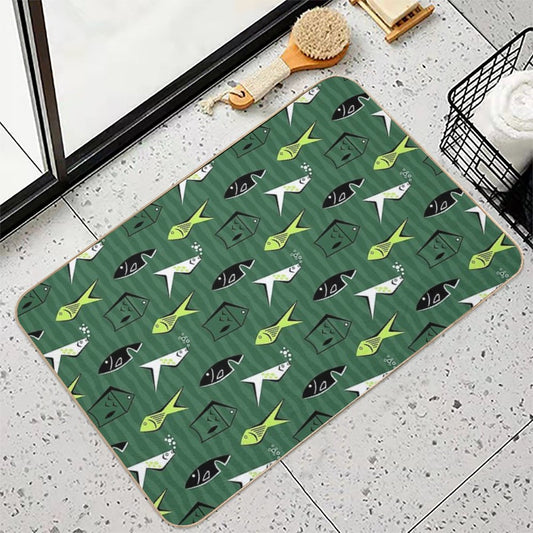 Mid Century Abstract Fish Bath Mat