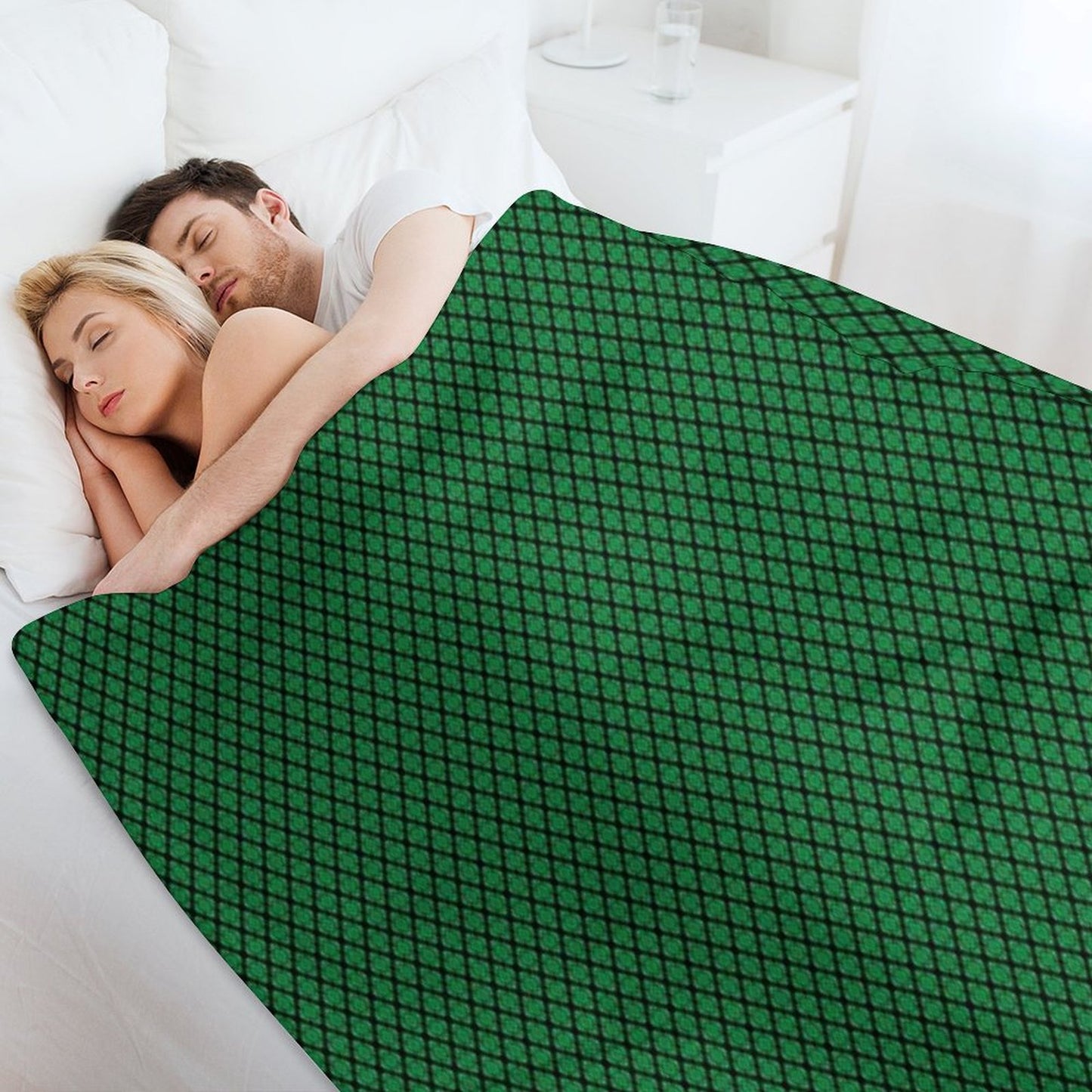 Green And Black Medallions Throw Blanket