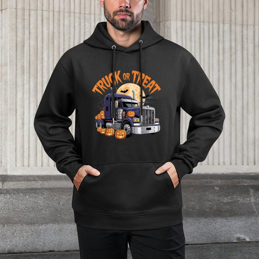 Truck Or Treat Funny Trucker Driver Halloween Costume Unisex Design Hoodie