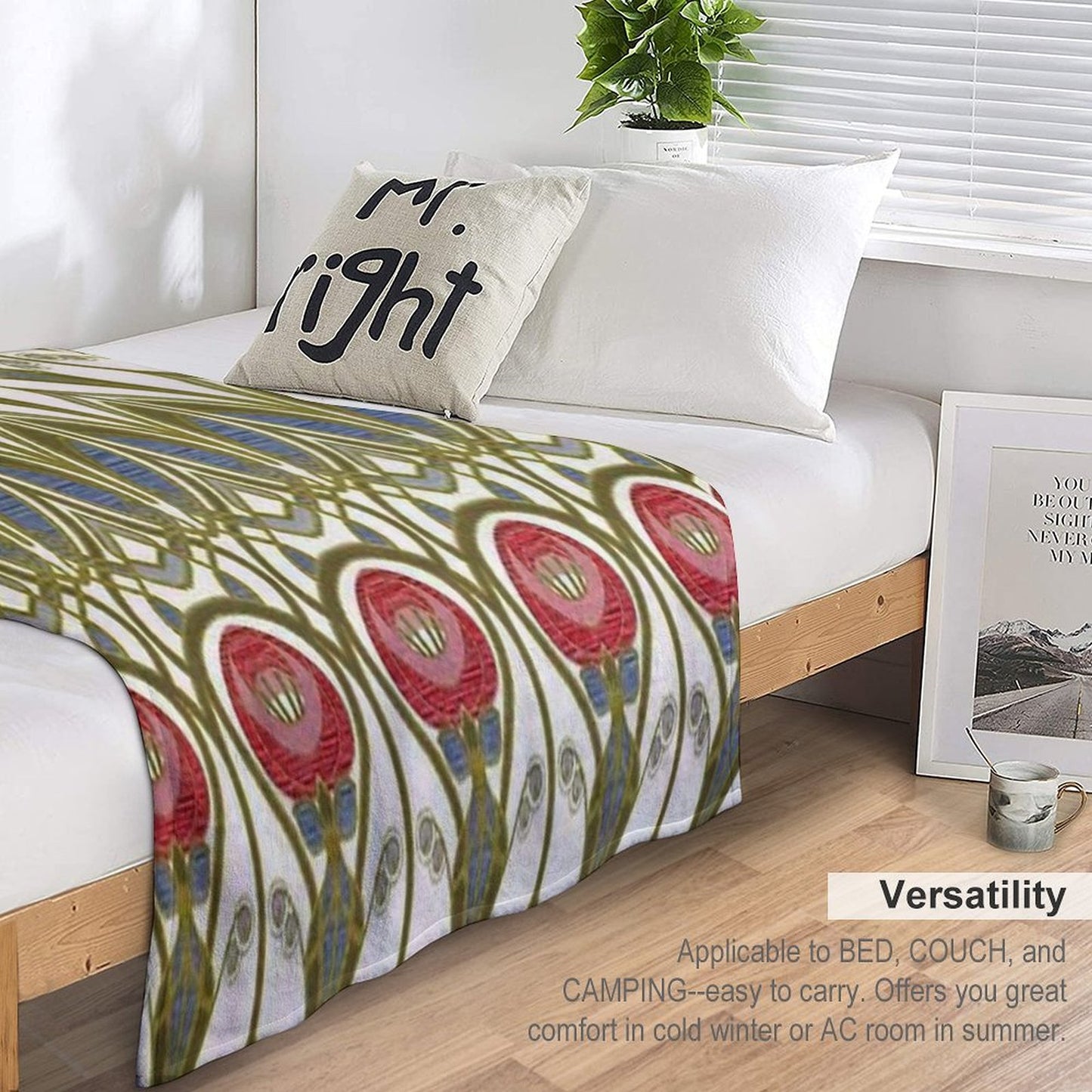 Charles Rennie Mackintosh Design Throw Blanket