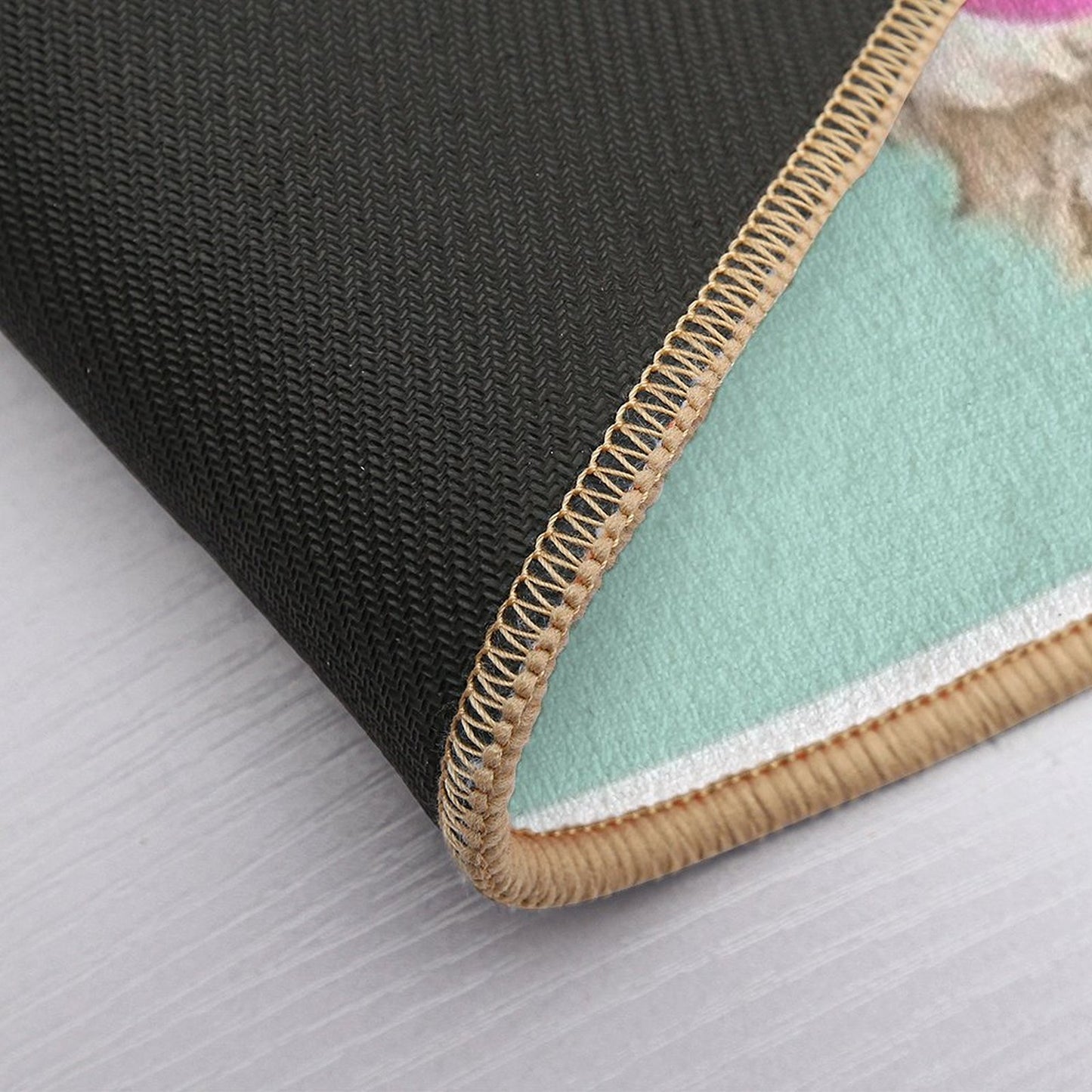 Bubble Gum Sneaky Llama in Green Bath Mat
