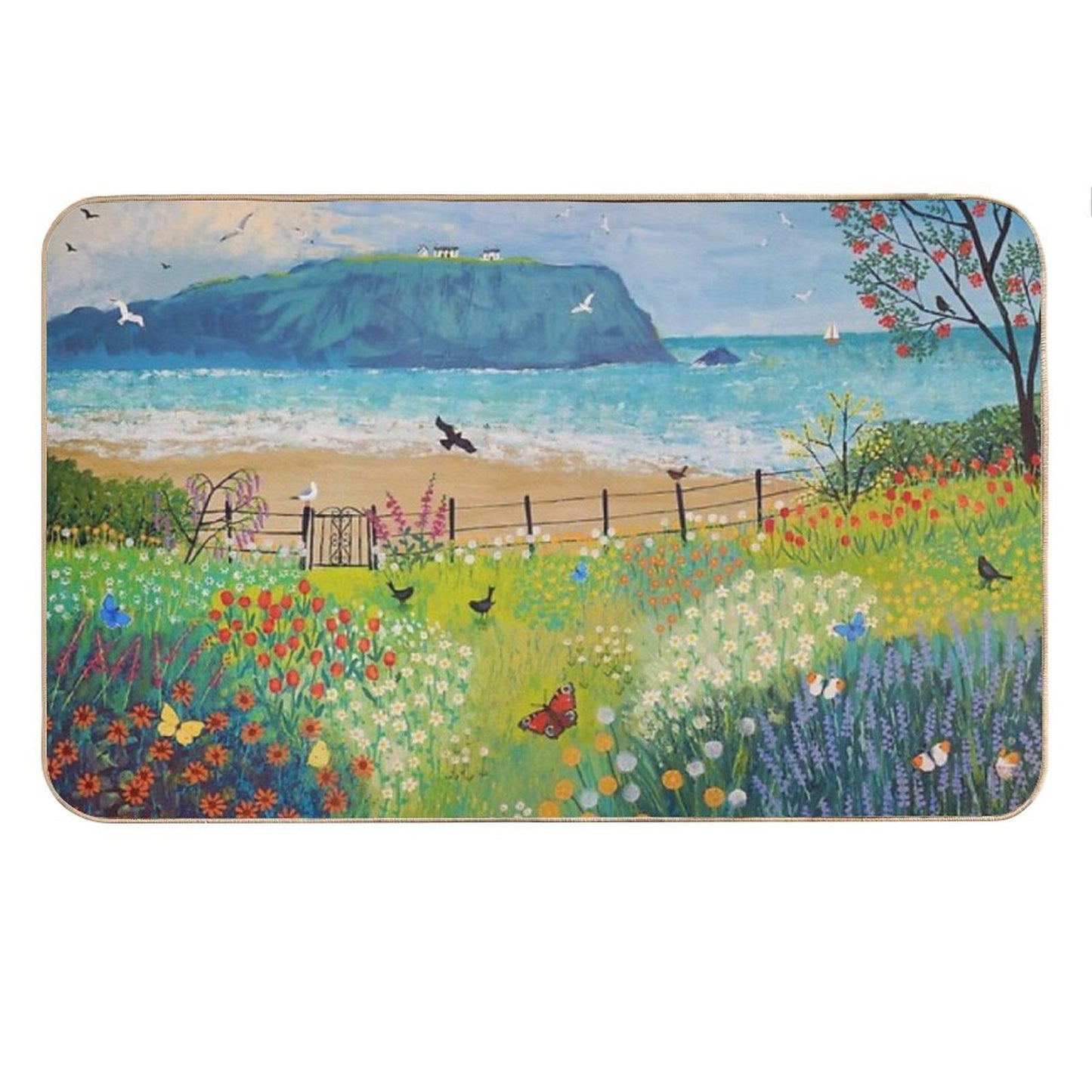 Garden Beside The Sea Bath Mat
