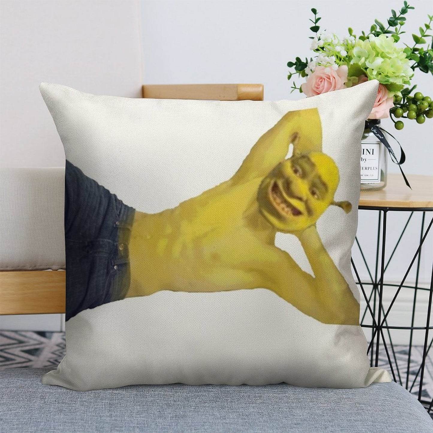 SEXXXYYY SHREK! Linen Throw Pillow Cover