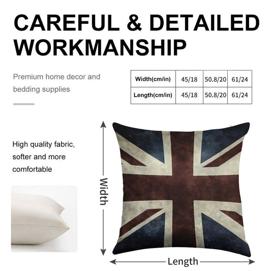 A Grunge Looking Distressed Union Jack Uk Version Linen Throw Pillow Cover