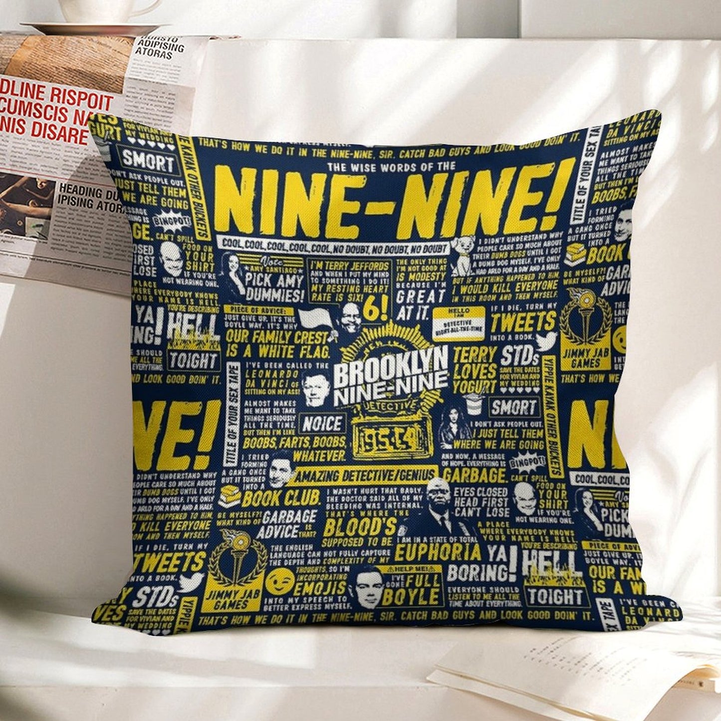 Wise Words of The Nine-Nine Linen Throw Pillow Cover