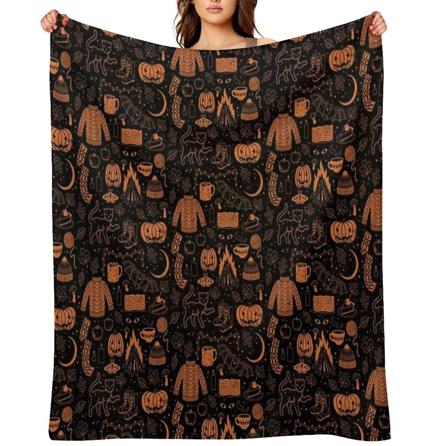 Autumn Nights Halloween Throw Blanket