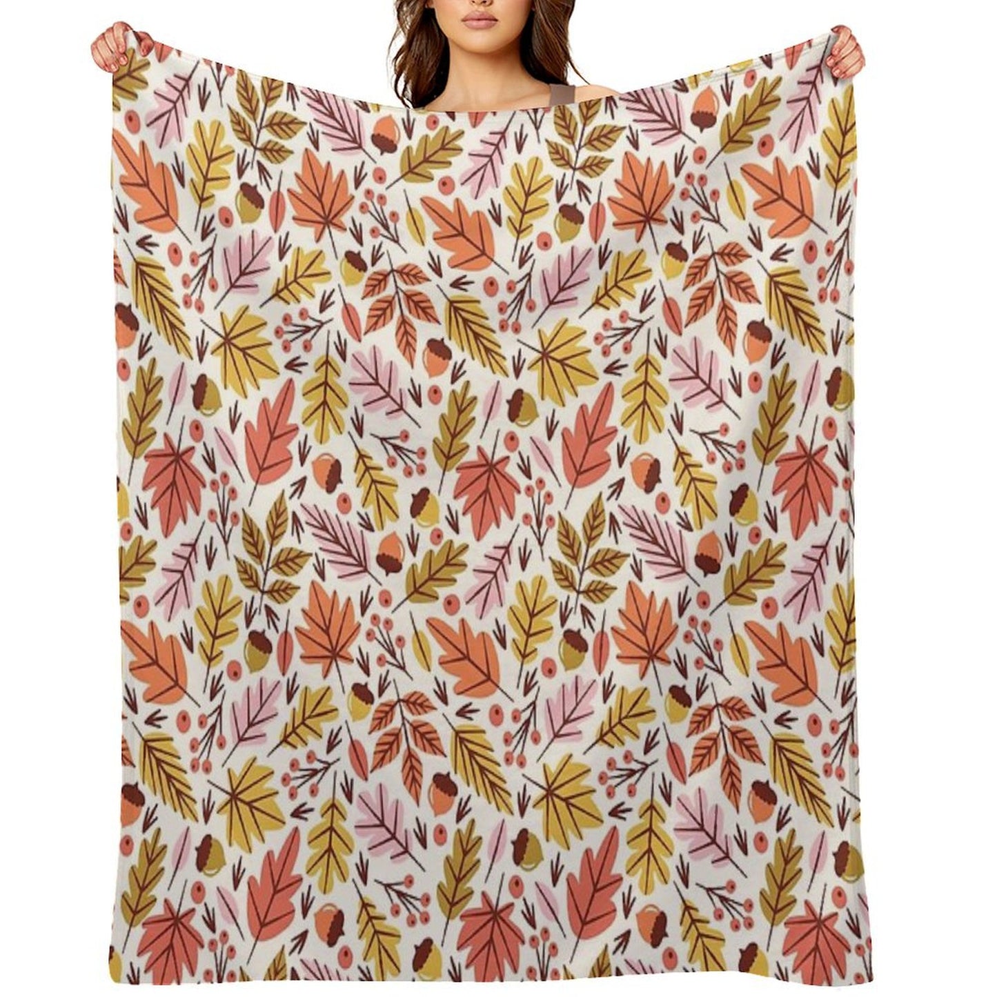 Leaves & Acorns Throw Blanket