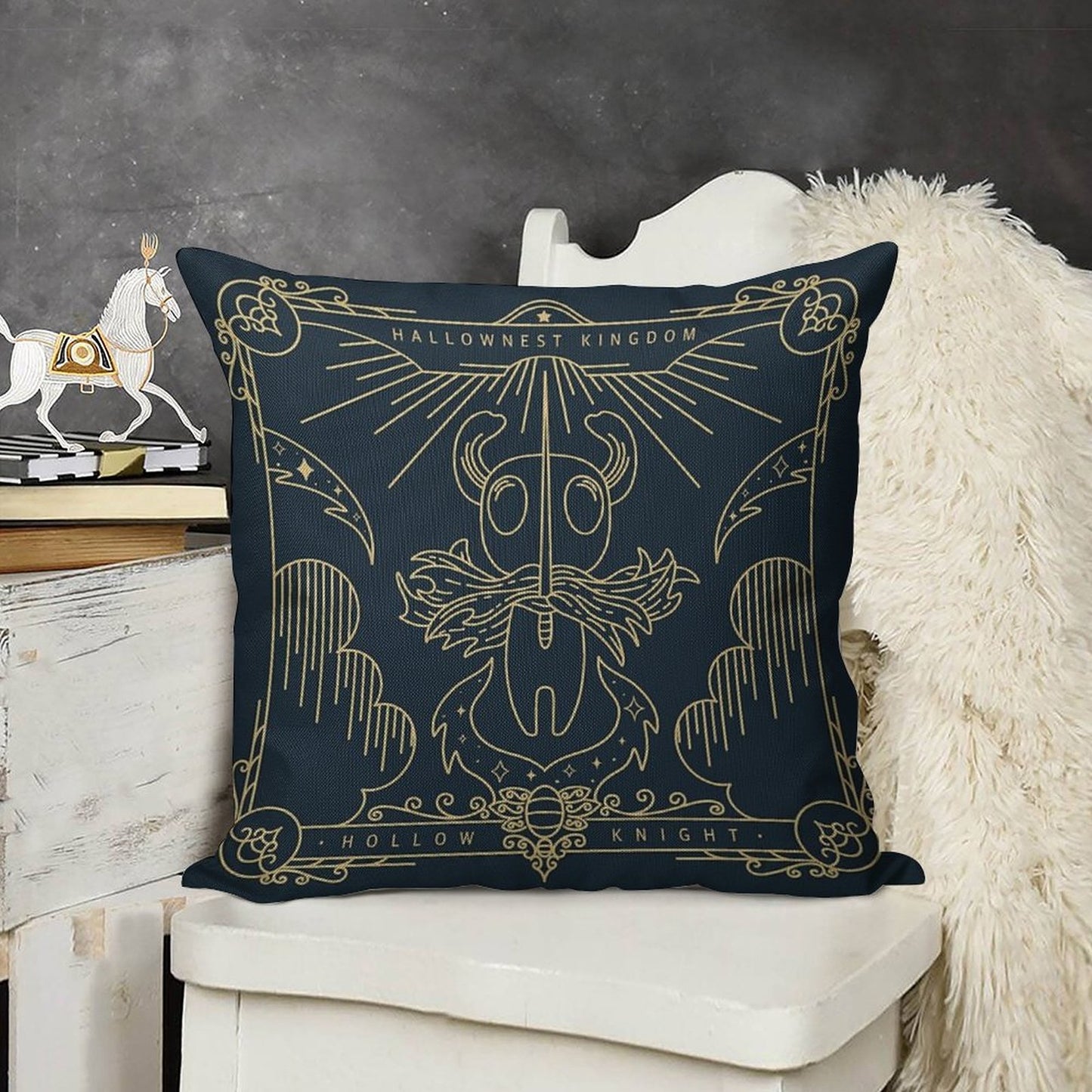 Hollow Knight Linen Throw Pillow Cover
