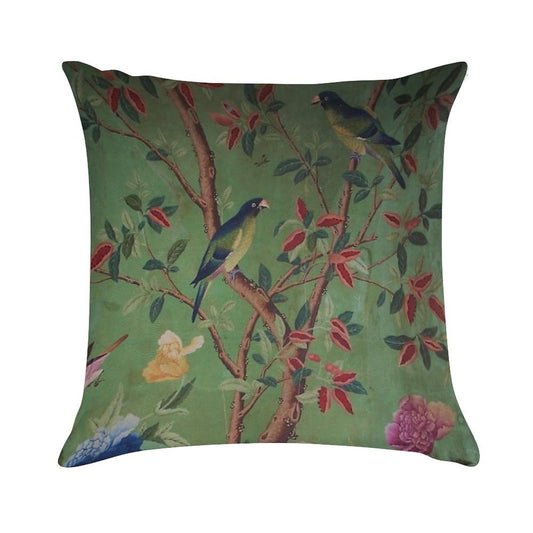 Green Dream Chinoiserie Soft Warmth Comfort Throw Pillow