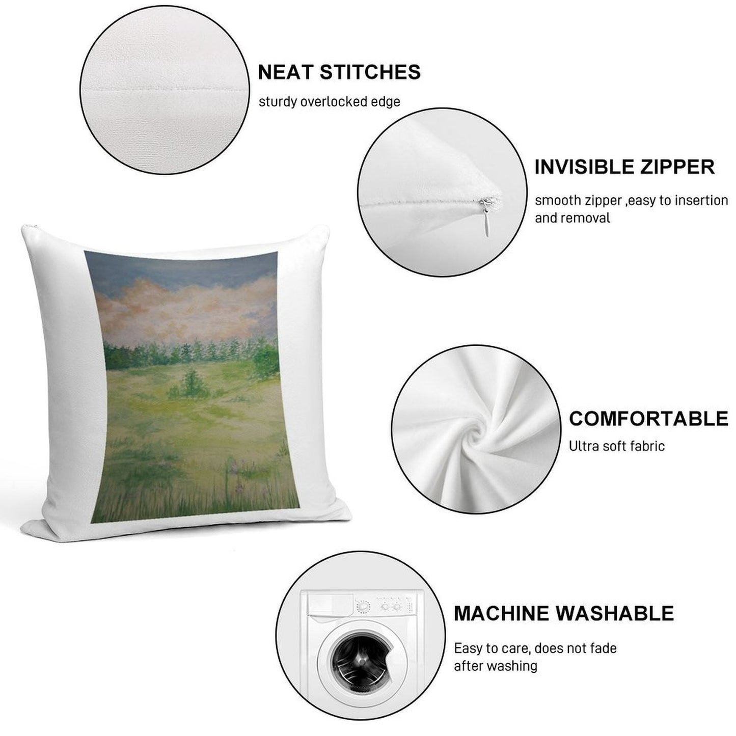 Meadow Soft Durable Construction Throw Pillow