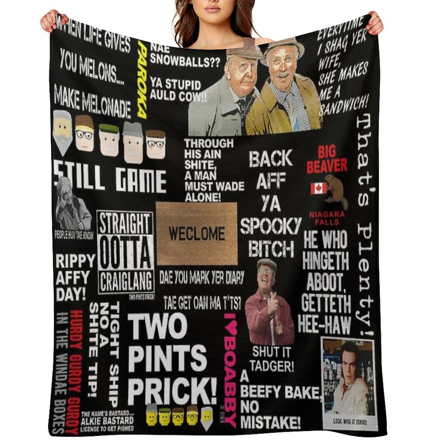 Still Game Scrap Book Throw Blanket