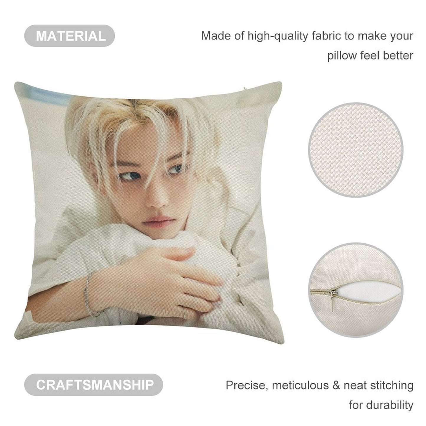 Lee Felix Stray Kids - 2024 Season's Greetings 'Perfect Day with SKZ' (Teaser Images - Individual) Linen Throw Pillow Cover