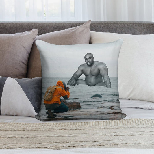Taking A Photo of Barry Wood Soft Luxury Feel Throw Pillow