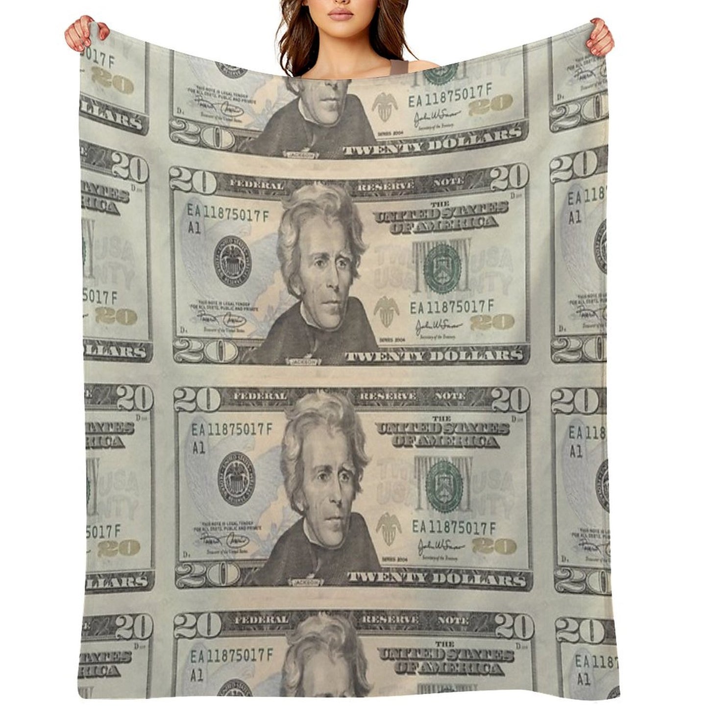 United States Twenty-dollar Bill - Andrew Jackson Throw Blanket
