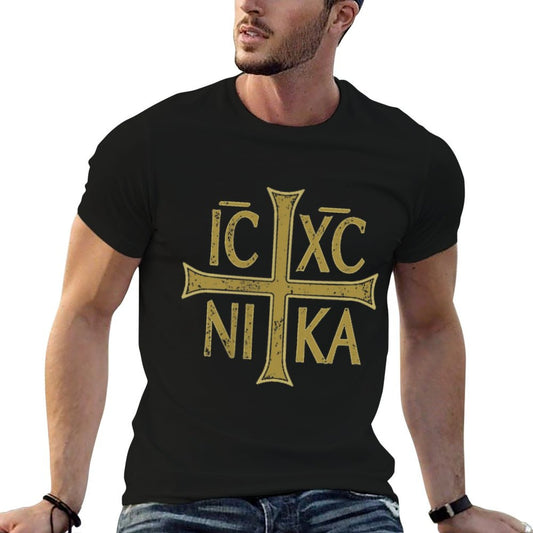 ICXC NIKA Christogram Cross Orthodox Christian Discreet T-Shirt