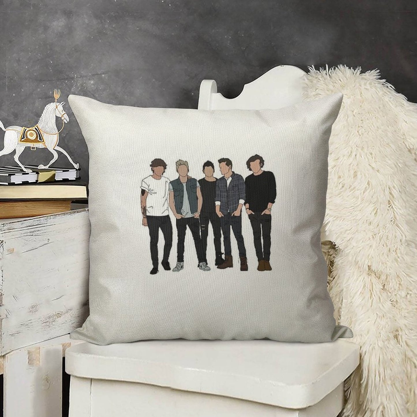 ONE DIRECTION Linen Throw Pillow Cover
