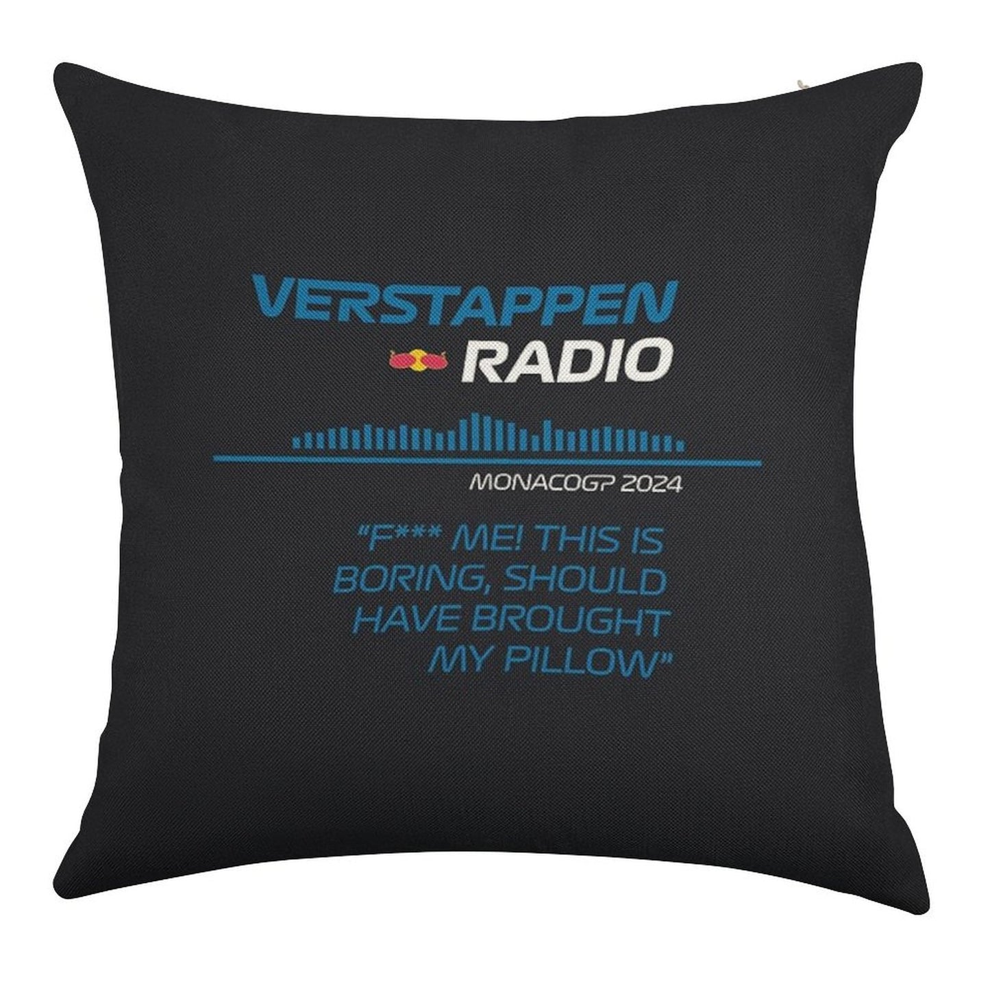 Verstappen Radio Monaco - Pillow Linen Throw Pillow Cover