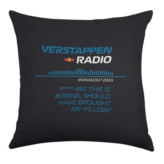 Verstappen Radio Monaco - Pillow Linen Throw Pillow Cover