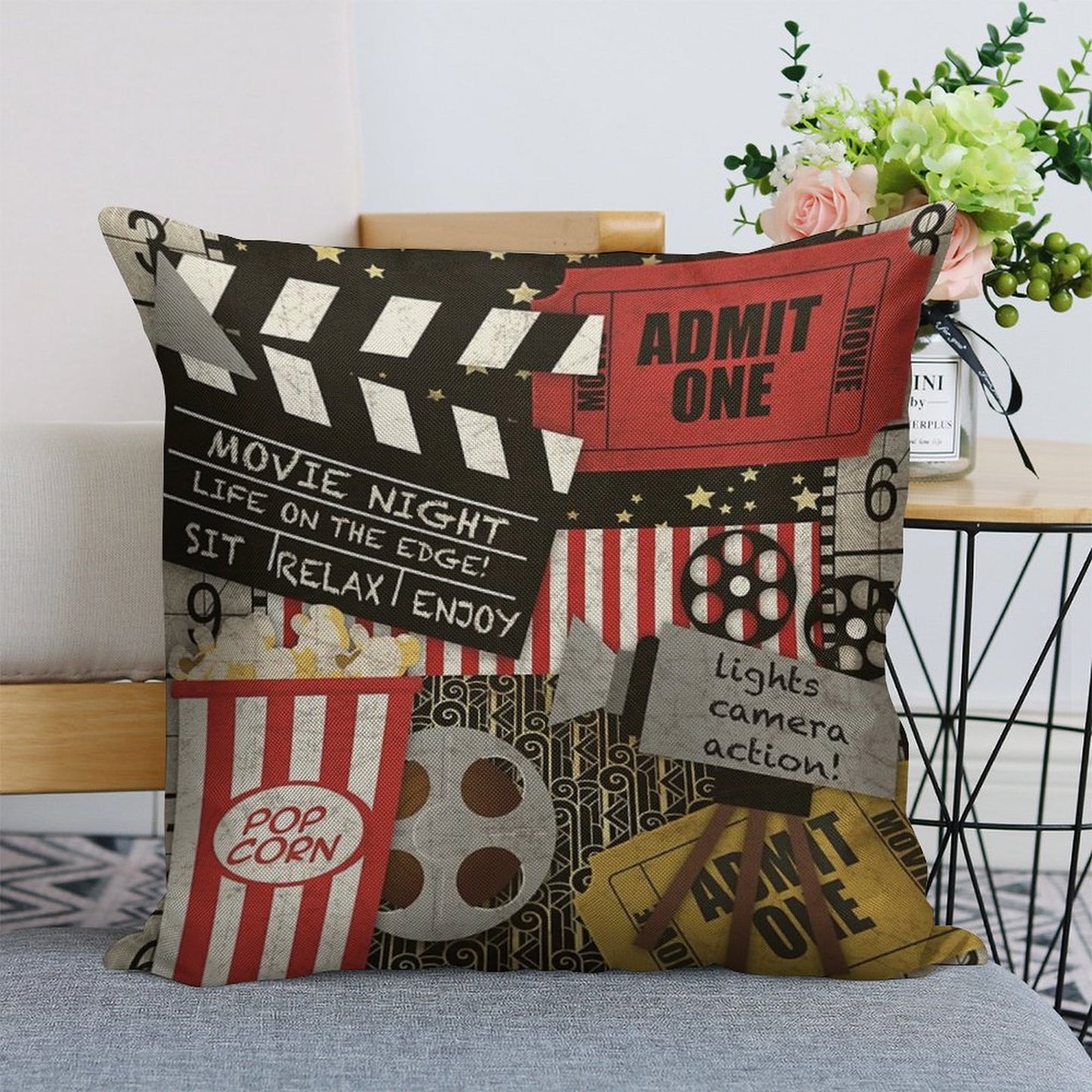 Home Movie-JP3516 Linen Throw Pillow Cover