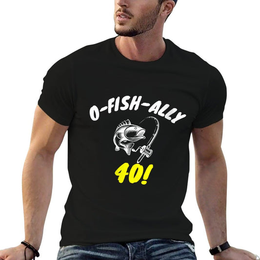 Womens Ofishaly 40 Funny Fisherman 40th Birthday Gift Soft T-Shirt