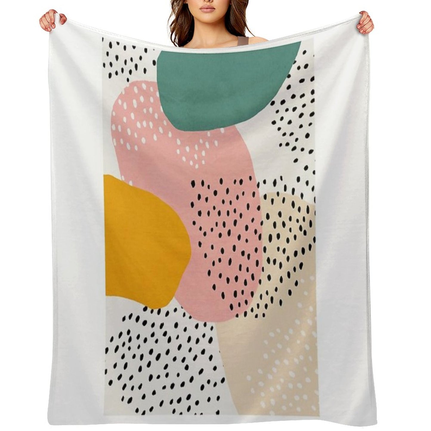 Abstract, Mid Century Modern Kids Wall Art, Nursery Room Throw Blanket
