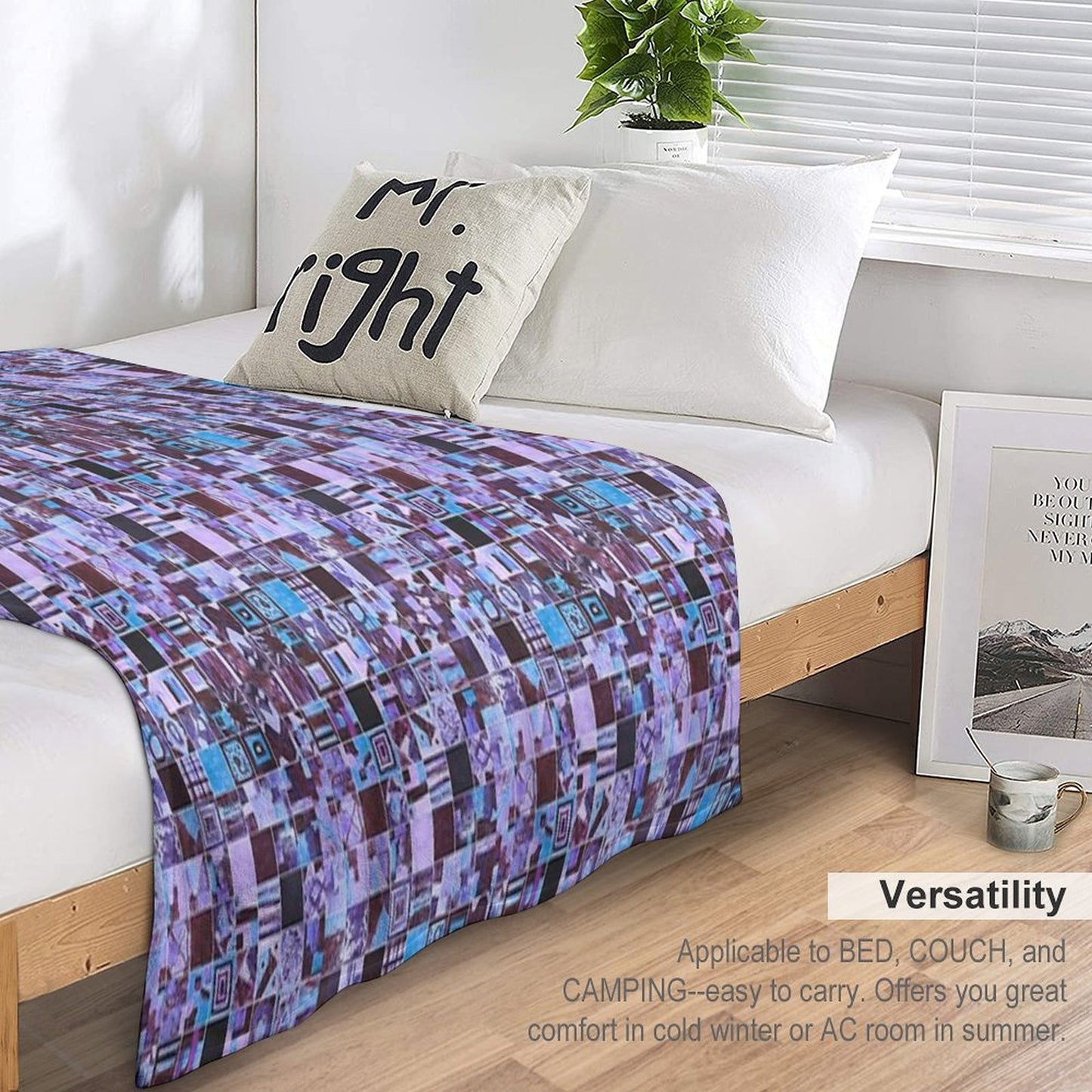Hand-Painted Tiny Tiles Photo Pattern Throw Blanket