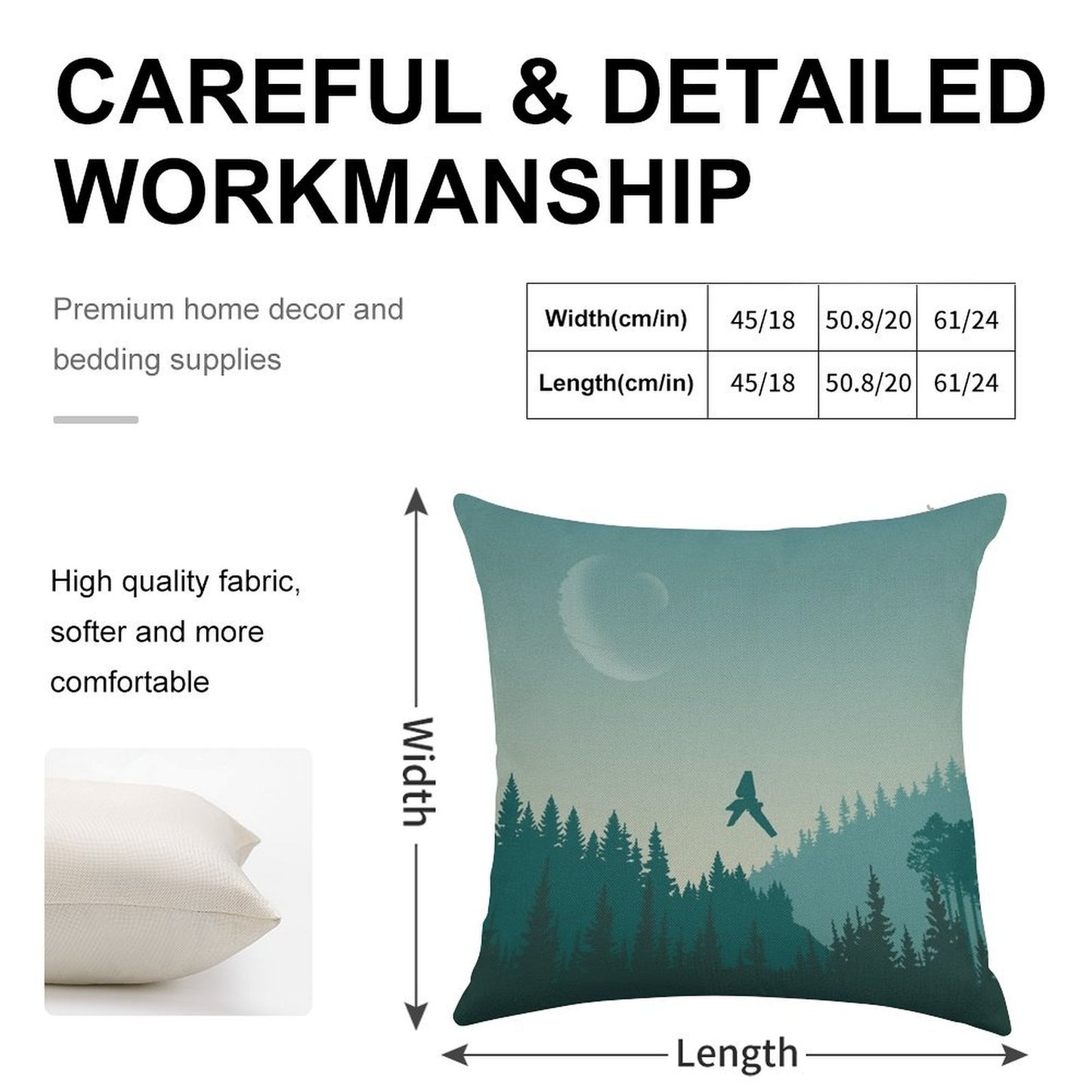 Endor Poster Linen Throw Pillow Cover