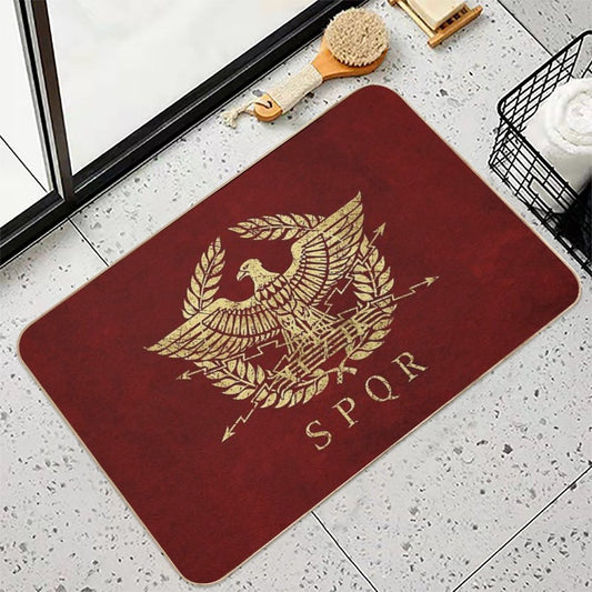 Roman Empire Emblem - Vintage Gold Bath Mat