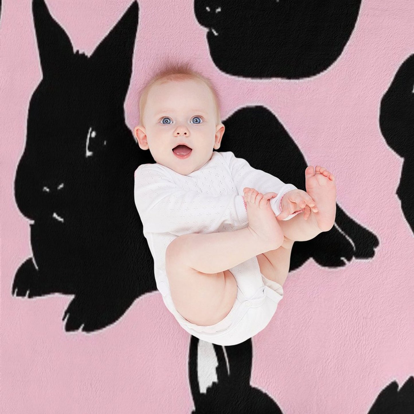 Black Bunny Collection Throw Blanket