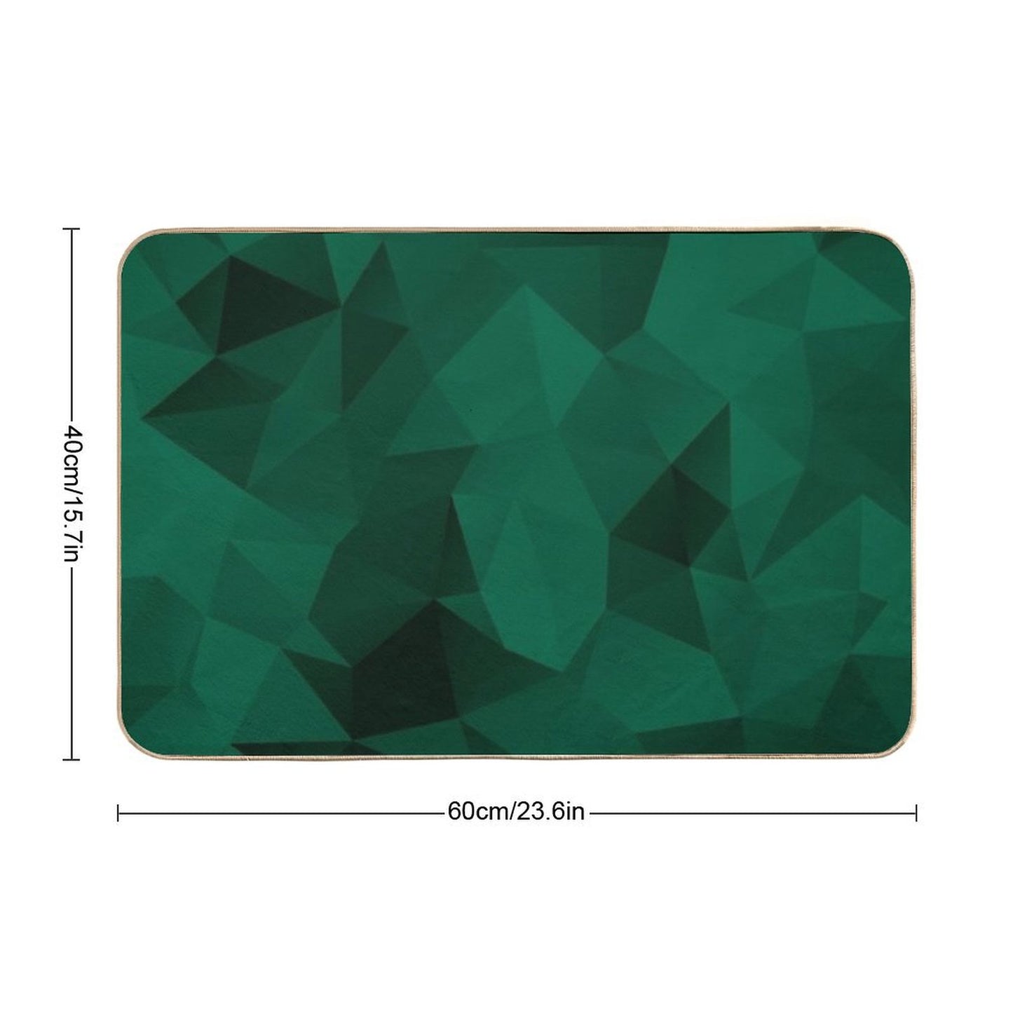 Polygonal Emerald Green Geometric Pattern Bath Mat