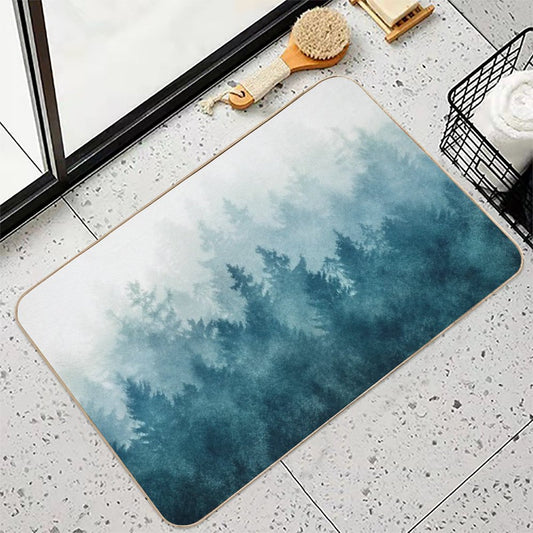 The Heart Of My Heart So Far From Home In A Misty Foggy Fall Wilderness Forest Bath Mat