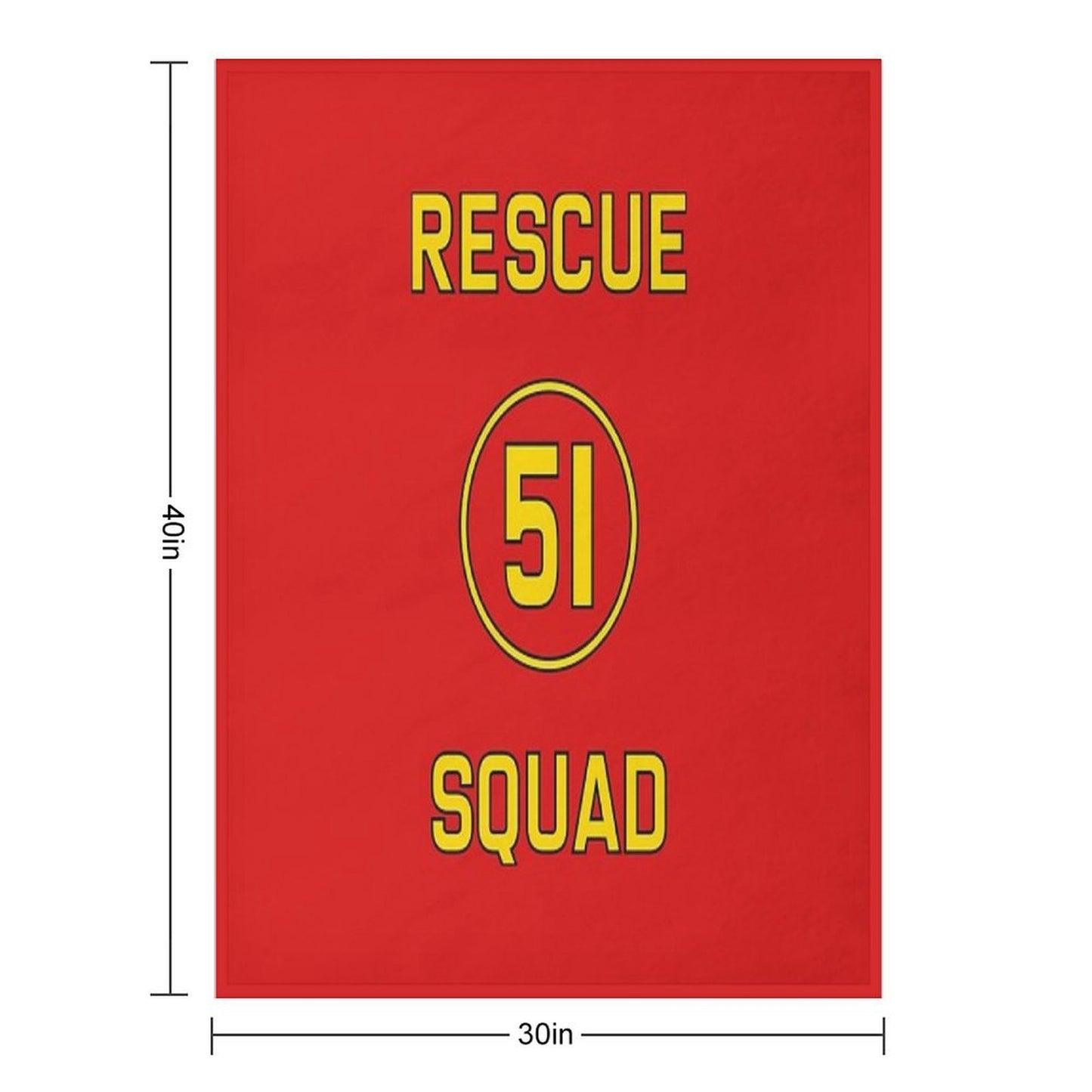 Emergency Squad 51 Rear of Truck Reproduction Logo Throw Blanket