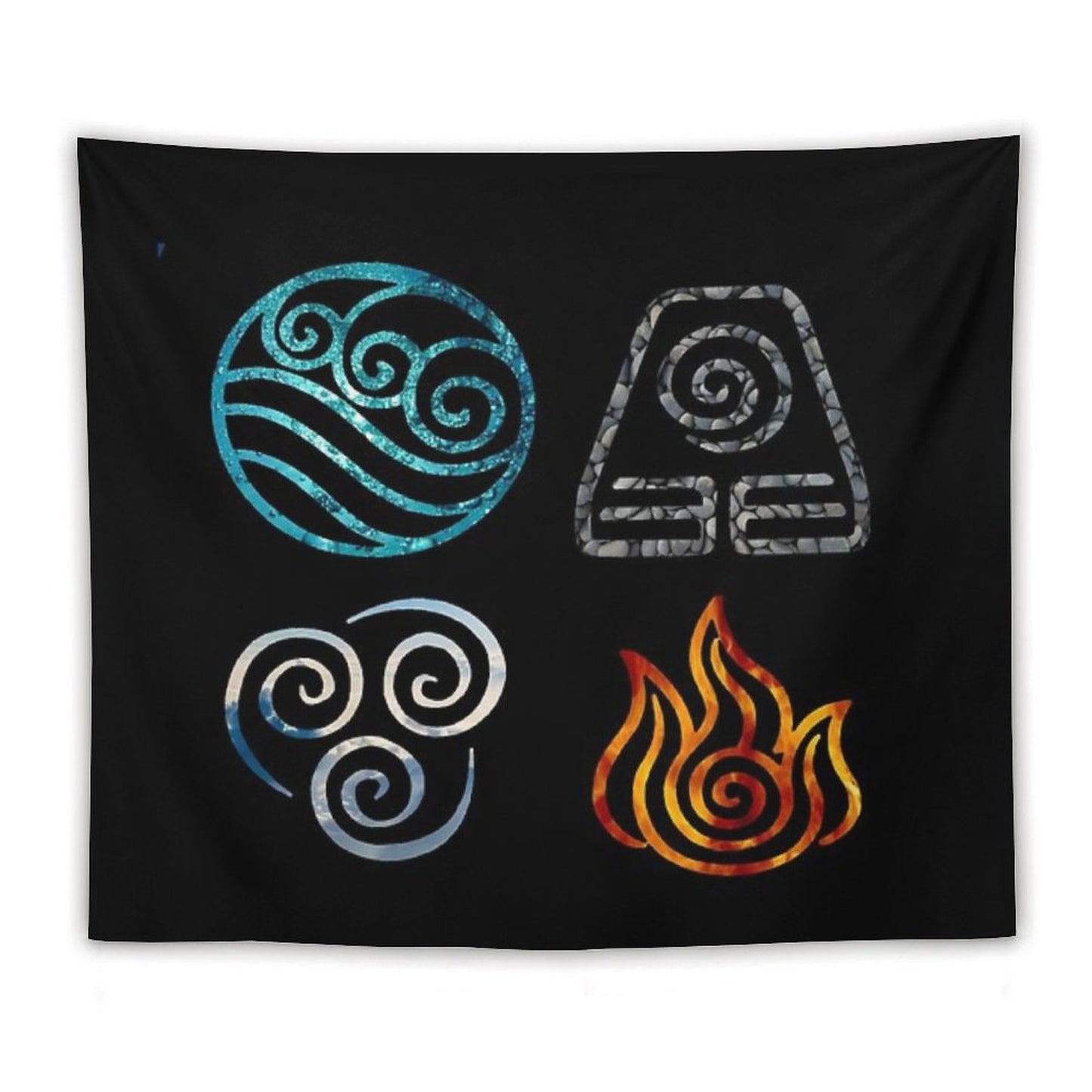 Avatar The Last Airbender Element Symbols Tapestry