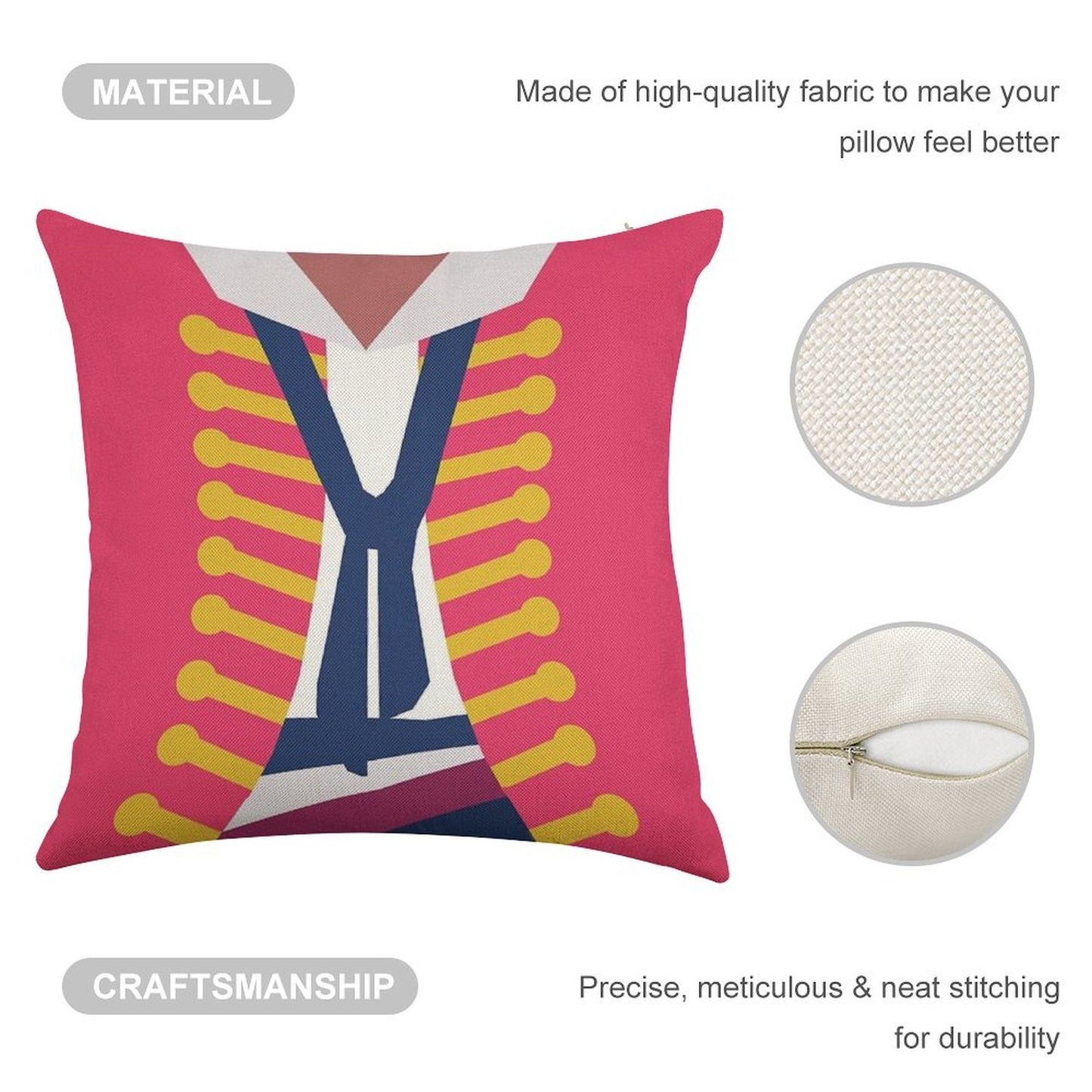 Broadway Enjolras Costume Linen Throw Pillow Cover