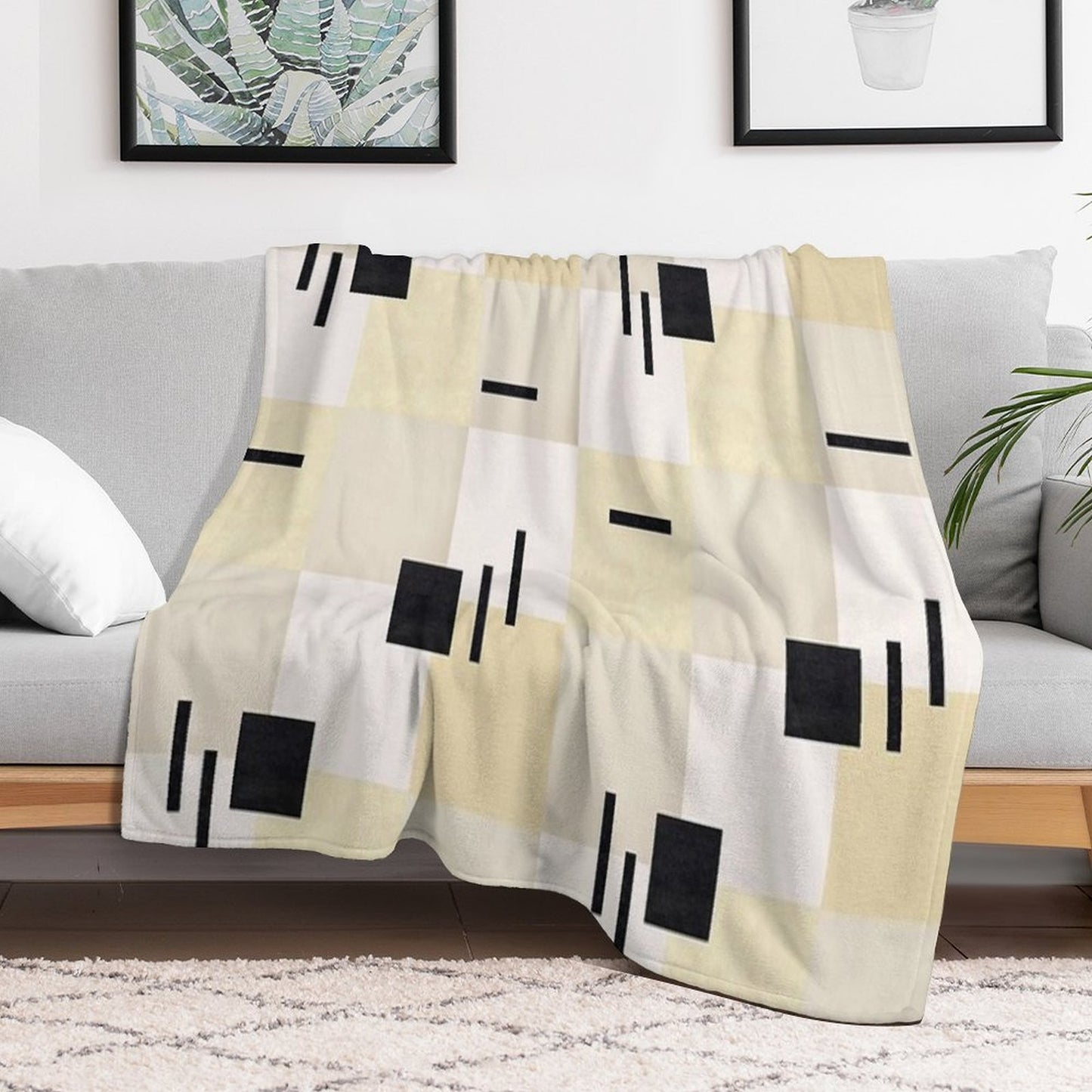 Geometric Textures Throw Blanket