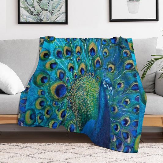 Beautiful Painted Peacock in Its Full Glory Throw Blanket