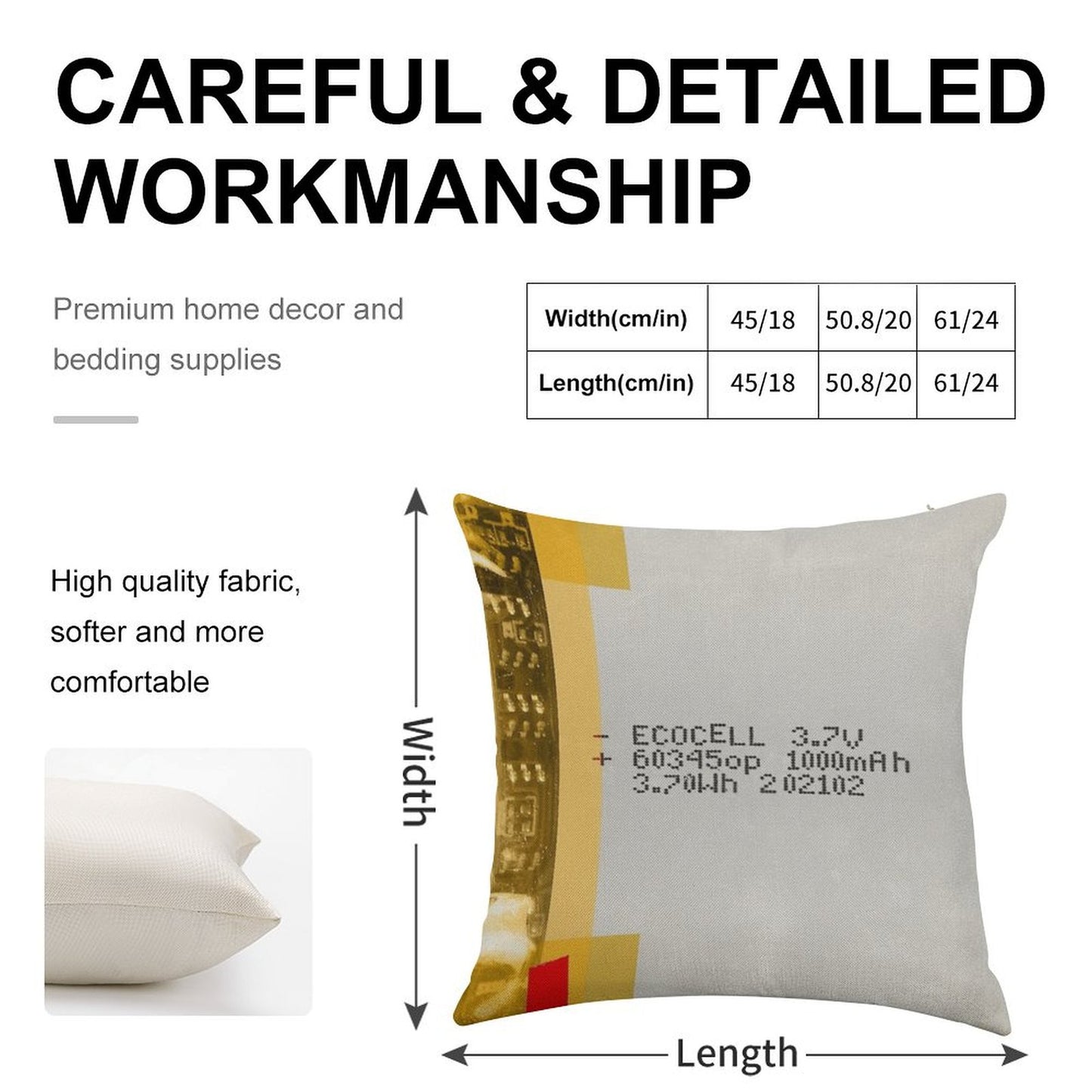 LiPo Battery Linen Throw Pillow Cover