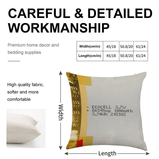 LiPo Battery Linen Throw Pillow Cover