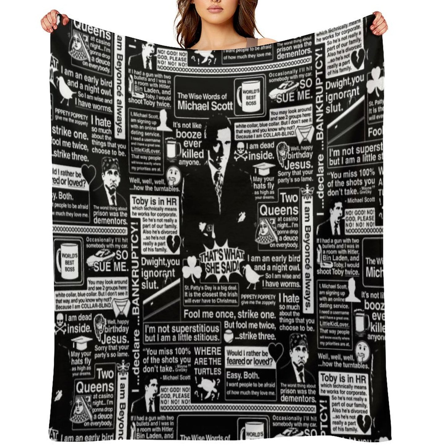 The Wise Words of Michael Scott Throw Blanket