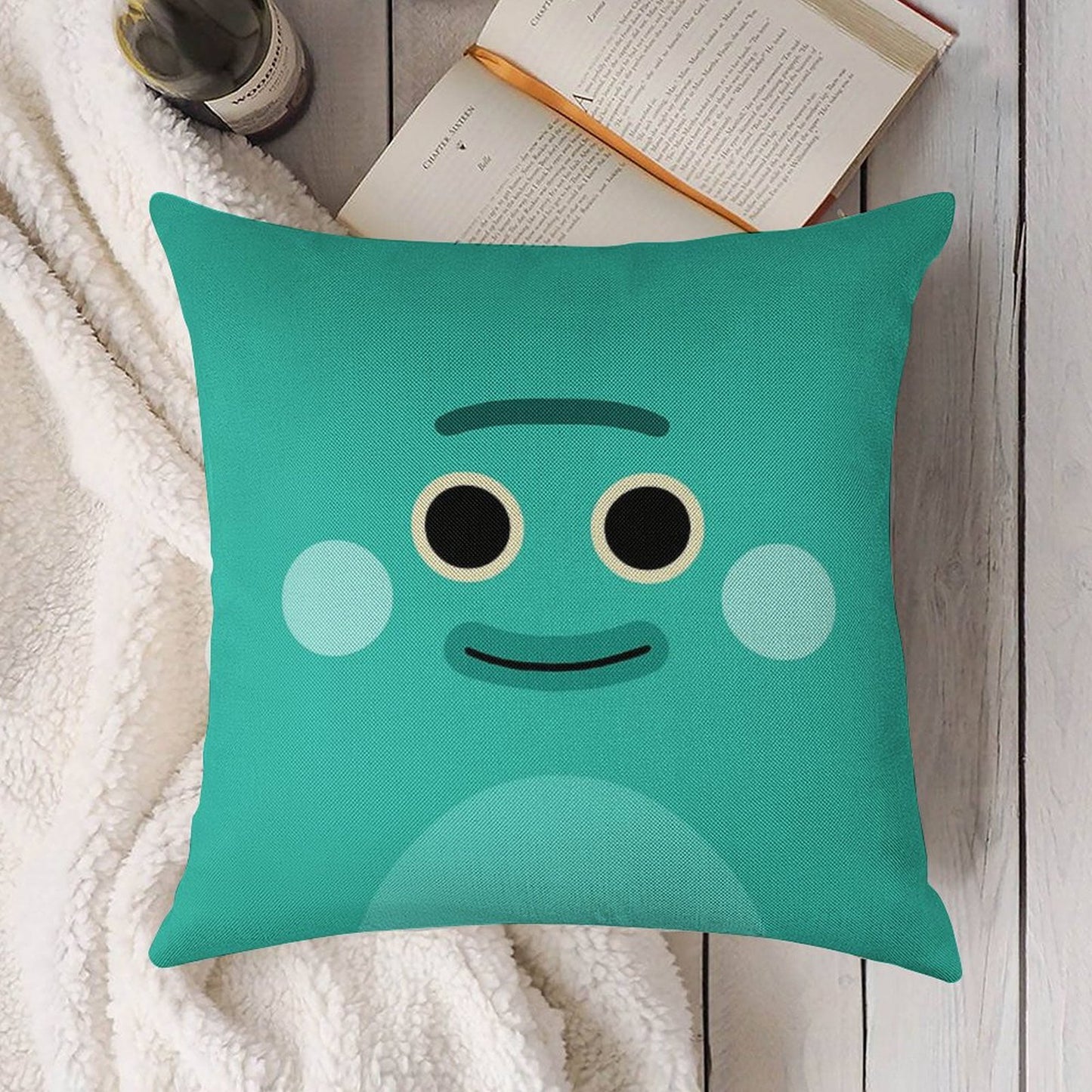 Bumble Nums  Grumble Linen Throw Pillow Cover