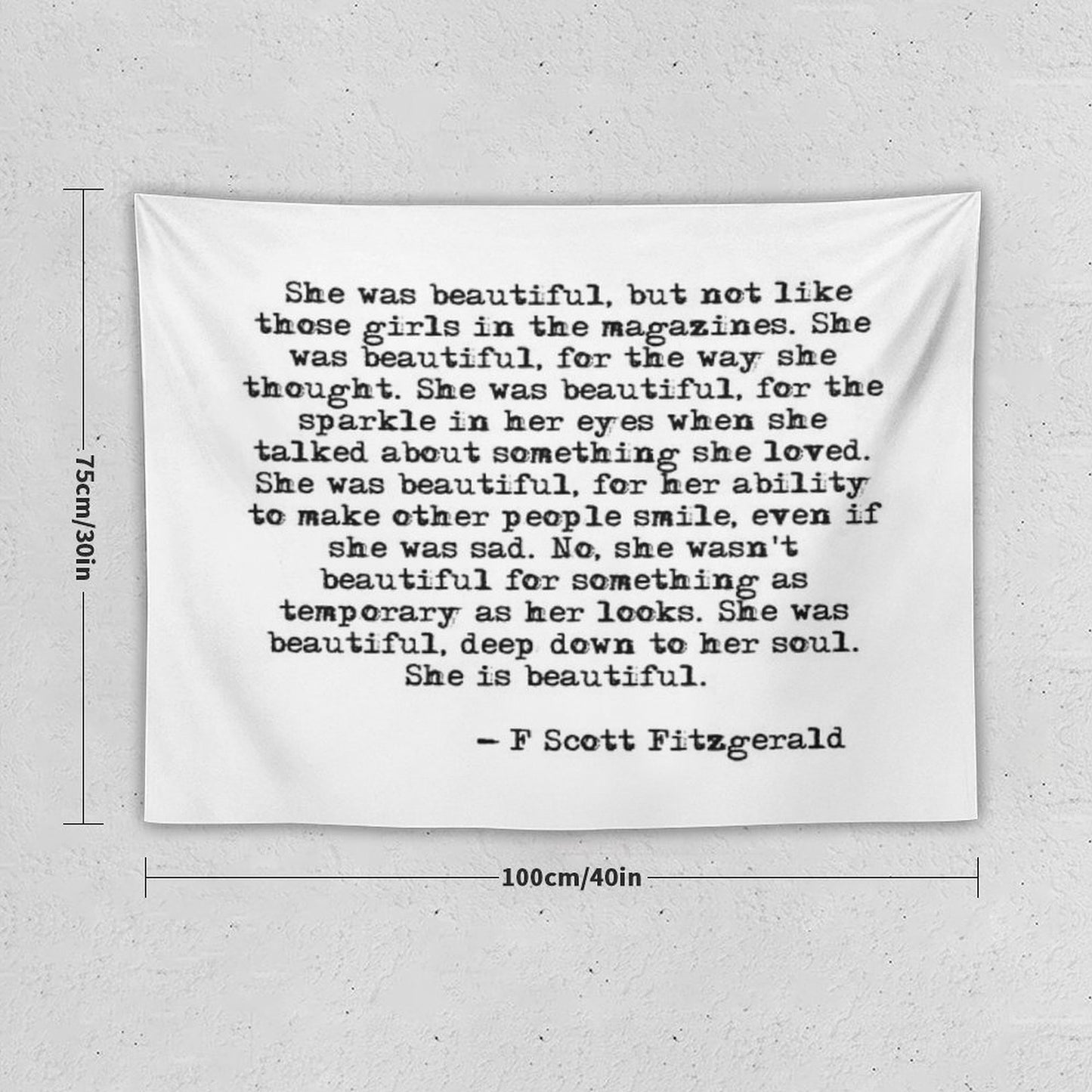 She Was Beautiful - F Scott Fitzgerald Tapestry