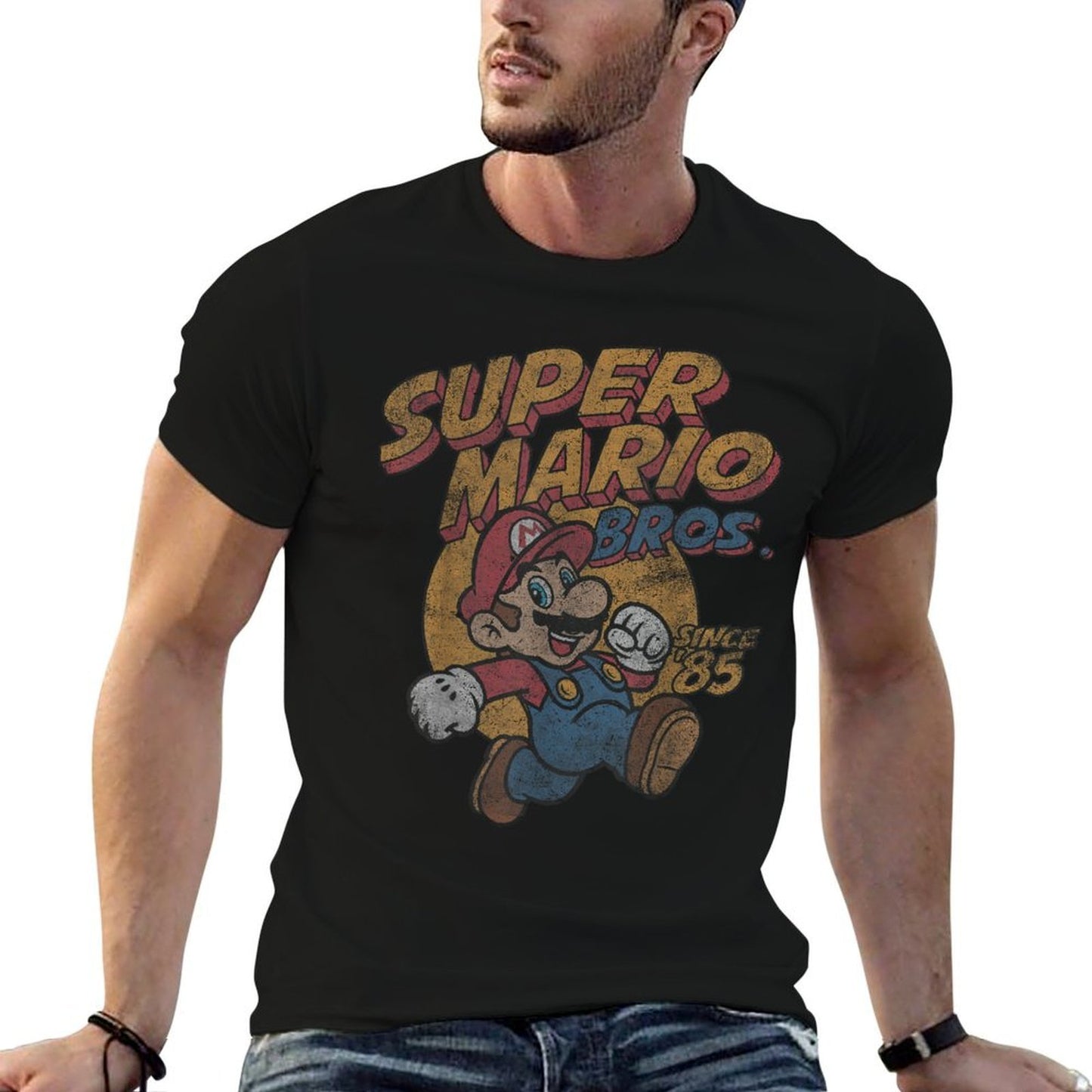 Super Mario Bros. Since '85 Vintage Poster Heathered Texture T-Shirt