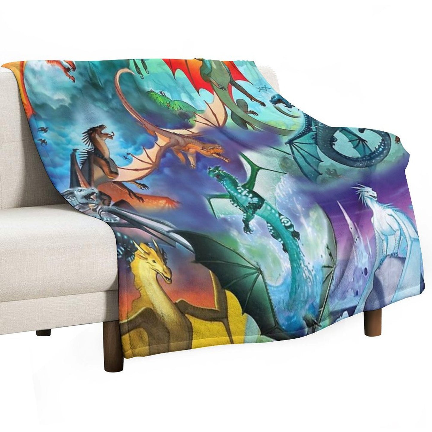 Wing of Fire All Dragon Pattern Background Throw Blanket