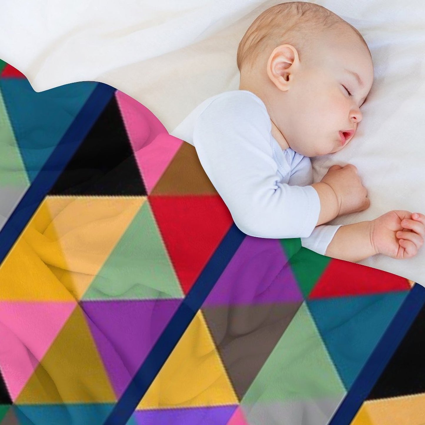 Geometric Bright Multi Colour Pattern Throw Blanket