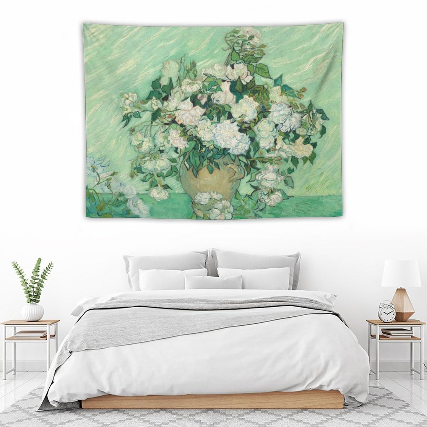 Van Gogh’s Vase with Pink Roses Tapestry